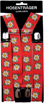 Hosenträger Edelweiss rot